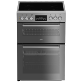 Beko FDCA6732CM/M 60cm 4 Zone Ceramic Hob Twin Cavity Electric Cooker