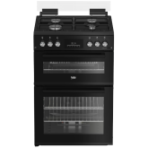 Beko FTG6232TCK/M 60cm 4 Burner Gas Hob Twin Cavity Gas Cooker with Glass Lid