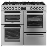 Belling Cookcentre 100cm 7 Burner Gas Hob Double Oven Dual Fuel Range Cooker
