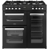 Belling Cookcentre 90cm 5 Burner Gas Hob Double Oven Dual Fuel Range Cooker