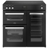 Belling Cookcentre 90cm 5 Zone Induction Hob Double Oven Electric Range Cooker