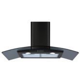 CDA ECP92Bl 90cm 3 Speed Black Curved Glass Cooker Hood