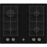 Hoover H-Hob 300 HVG6K3B 60cm 4 Burner Black Glass Gas Hob