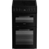 Hotpoint HDE5VDCB/M 50cm 4 Zone Ceramic Hob Double Oven Electric Cooker