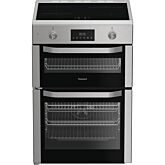 Hotpoint HDE6IDC2X/M 60cm 4 Zone Induction Hob Double Oven Electric Cooker