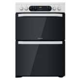 Hotpoint HDM67V9CMW/M 60cm 4 Zone Ceramic Hob Twin Cavity Electric Cooker