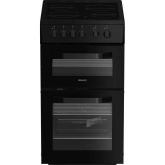 Hotpoint HTE5VCB/M 50cm 4 Zone Ceramic Hob Twin Cavity Electric Cooker