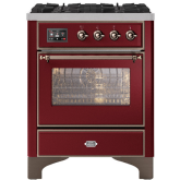 ILVE Majestic Milano 70cm 4 Burner Gas Hob Single Oven Dual Fuel Range Cooker