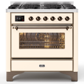 ILVE Majestic Milano 90cm 6 Burner Gas Hob Single Oven Dual Fuel Range Cooker