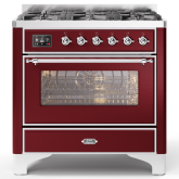 ILVE Majestic Milano 90cm 6 Burner Gas Hob Single Oven Dual Fuel Range Cooker