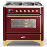 ILVE Majestic Milano 90cm 6 Burner Gas Hob Single Oven Dual Fuel Range Cooker