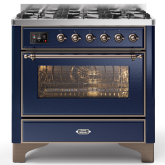 ILVE Majestic Milano 90cm 6 Burner Gas Hob Single Oven Dual Fuel Range Cooker