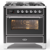 ILVE Majestic Milano 90cm 6 Burner Gas Hob Single Oven Dual Fuel Range Cooker