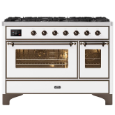 ILVE Majestic Milano 120cm 7 Burner Gas Hob Double Oven Dual Fuel Range Cooker