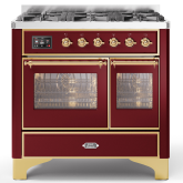 ILVE Majestic Milano 100cm 6 Burner Gas Hob Double Oven Dual Fuel Range Cooker