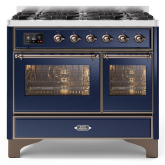 ILVE Majestic Milano 100cm 6 Burner Gas Hob Double Oven Dual Fuel Range Cooker