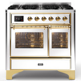 ILVE Majestic Milano 100cm 6 Burner Gas Hob Double Oven Dual Fuel Range Cooker