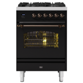 ILVE Milano 60cm 4 Burner Gas Hob Single Oven Dual Fuel Mini Range Cooker