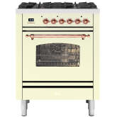 ILVE Milano 70cm 4 Burner Gas Hob Single Oven Dual Fuel Mini Range Cooker