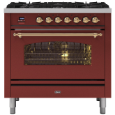 ILVE Milano 90cm 6 Burner Gas Hob Single Oven Dual Fuel Range Cooker