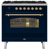 ILVE Milano 90cm 6 Burner Gas Hob Single Oven Dual Fuel Range Cooker