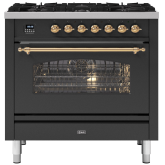 ILVE Milano 90cm 6 Burner Gas Hob Single Oven Dual Fuel Range Cooker