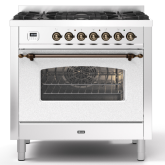 ILVE Milano 90cm 6 Burner Gas Hob Single Oven Dual Fuel Range Cooker