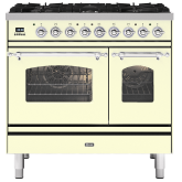 ILVE Milano 90cm 6 Burner Gas Hob Double Oven Dual Fuel Range Cooker