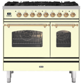 ILVE Milano 90cm 6 Burner Gas Hob Double Oven Dual Fuel Range Cooker