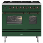 ILVE Milano 90cm 6 Burner Gas Hob Double Oven Dual Fuel Range Cooker