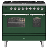 ILVE Milano 90cm 6 Burner Gas Hob Double Oven Dual Fuel Range Cooker