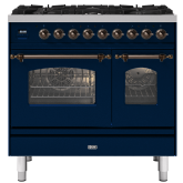 ILVE Milano 90cm 6 Burner Gas Hob Double Oven Dual Fuel Range Cooker