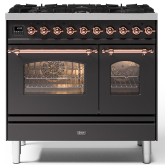 ILVE Milano 90cm 6 Burner Gas Hob Double Oven Dual Fuel Range Cooker