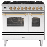 ILVE Milano 90cm 6 Burner Gas Hob Double Oven Dual Fuel Range Cooker