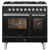 ILVE Roma 90cm 6 Burner Gas Hob Double Oven Dual Fuel Range Cooker