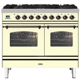 ILVE Milano 100cm 6 Burner Gas Hob Double Oven Dual Fuel Range Cooker