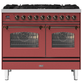 ILVE Milano 100cm 6 Burner Gas Hob Double Oven Dual Fuel Range Cooker