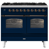 ILVE Milano 100cm 6 Burner Gas Hob Double Oven Dual Fuel Range Cooker