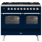 ILVE Milano 100cm 6 Burner Gas Hob Double Oven Dual Fuel Range Cooker