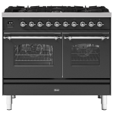 ILVE Milano 100cm 6 Burner Gas Hob Double Oven Dual Fuel Range Cooker