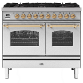 ILVE Milano 100cm 6 Burner Gas Hob Double Oven Dual Fuel Range Cooker