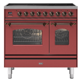 ILVE Milano 90cm 6 Zone Induction Hob Double Oven All Electric Range Cooker