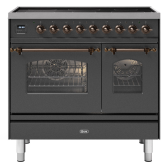 ILVE Milano 90cm 6 Zone Induction Hob Double Oven All Electric Range Cooker