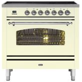 ILVE Milano 90cm 6 Zone Induction Hob Single Oven Dual Fuel Range Cooker