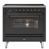 ILVE Milano 90cm 6 Zone Induction Hob Single Oven Dual Fuel Range Cooker