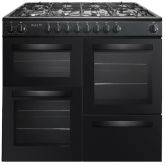 InAlto 100cm 8 Burner Gas Hob Double Electric Oven Dual Fuel Range Cooker