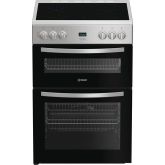 Indesit IDE6VDCS1/M 60cm 4 Zone Ceramic Hob Double Oven Electric Cooker