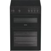 Indesit IDE6VMB/M 60cm 4 Zone Ceramic Hob Double Oven Electric Cooker