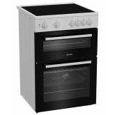 Indesit IT60V9KMW/UK 60cm 4 Zone Ceramic Hob Twin Cavity Electric Cooker