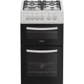 Indesit ITG5GMW 50cm 4 Burner Gas Hob Twin Cavity All Gas Cooker